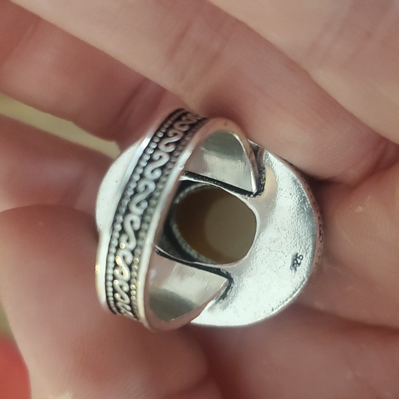 New Amazing Baltic Amber Egg Yolk 925 Silver Statement Ring. - Picture 16 of 16